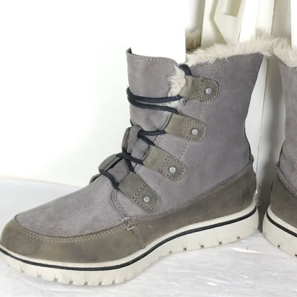 Sorel Women's Cosy Joan US7,5 Quarry Suede Waterproof Faux Fur Lined Snow Boot